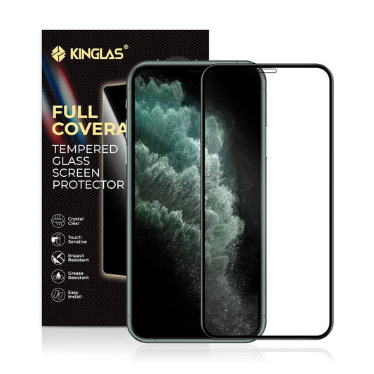 Kinglas Full Screen Black Edge Tempered Glass Screen Protector for iPhone 13/13 Pro/14/16E