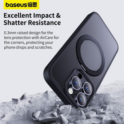 Baseus CyberLoop Series Magnetic Phone Case for iPhone 15 Pro Max - Frosted Black