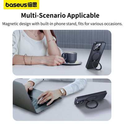 Baseus CyberLoop Series Magnetic Phone Case for iPhone 15 Pro Max - Frosted Black