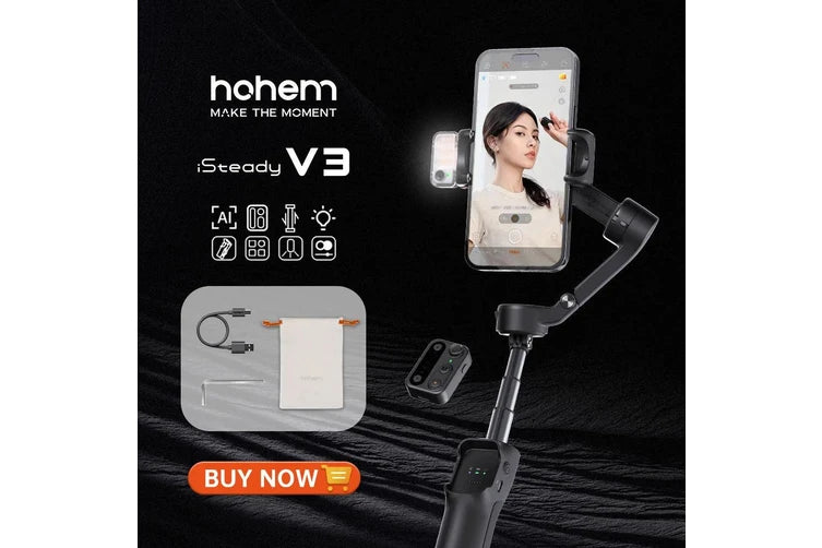 Hohem iSteady V3 Gimbal with AI Tracking (WHITE) - As New