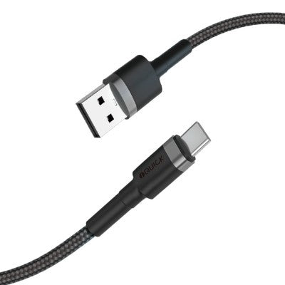iQuick Braided USB-C to USB-A Fast Charging Cable 2M