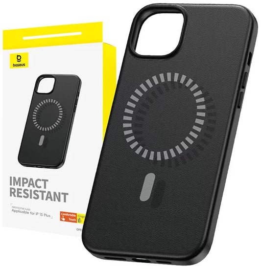 Baseus Fauxther Series Magnetic Phone Case for iPhone 15 Pro Max-Cluster Black