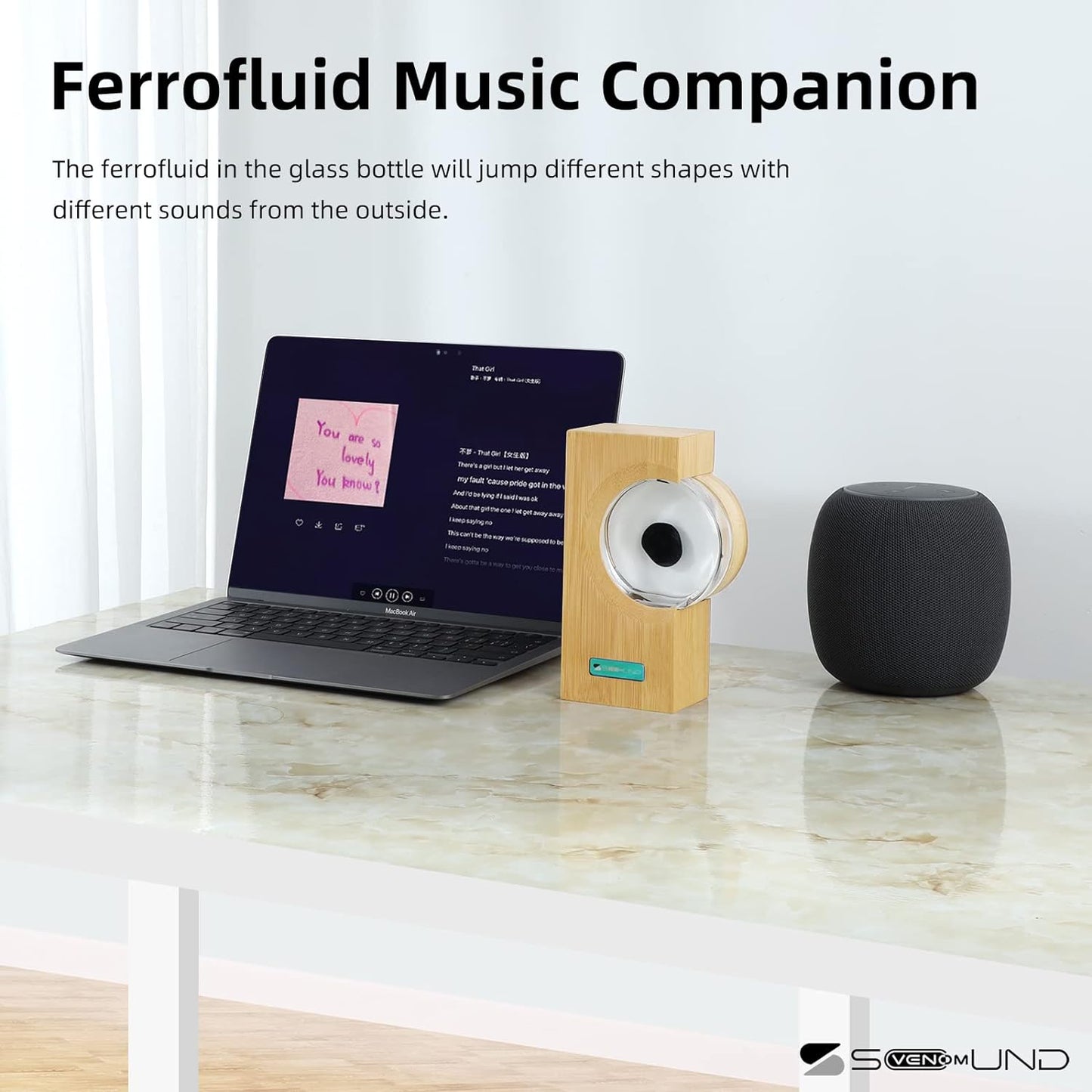Dancing Ferrofluid Mate Music Rhythm Lamp Noise-Activated Visualizer for Music & Sound