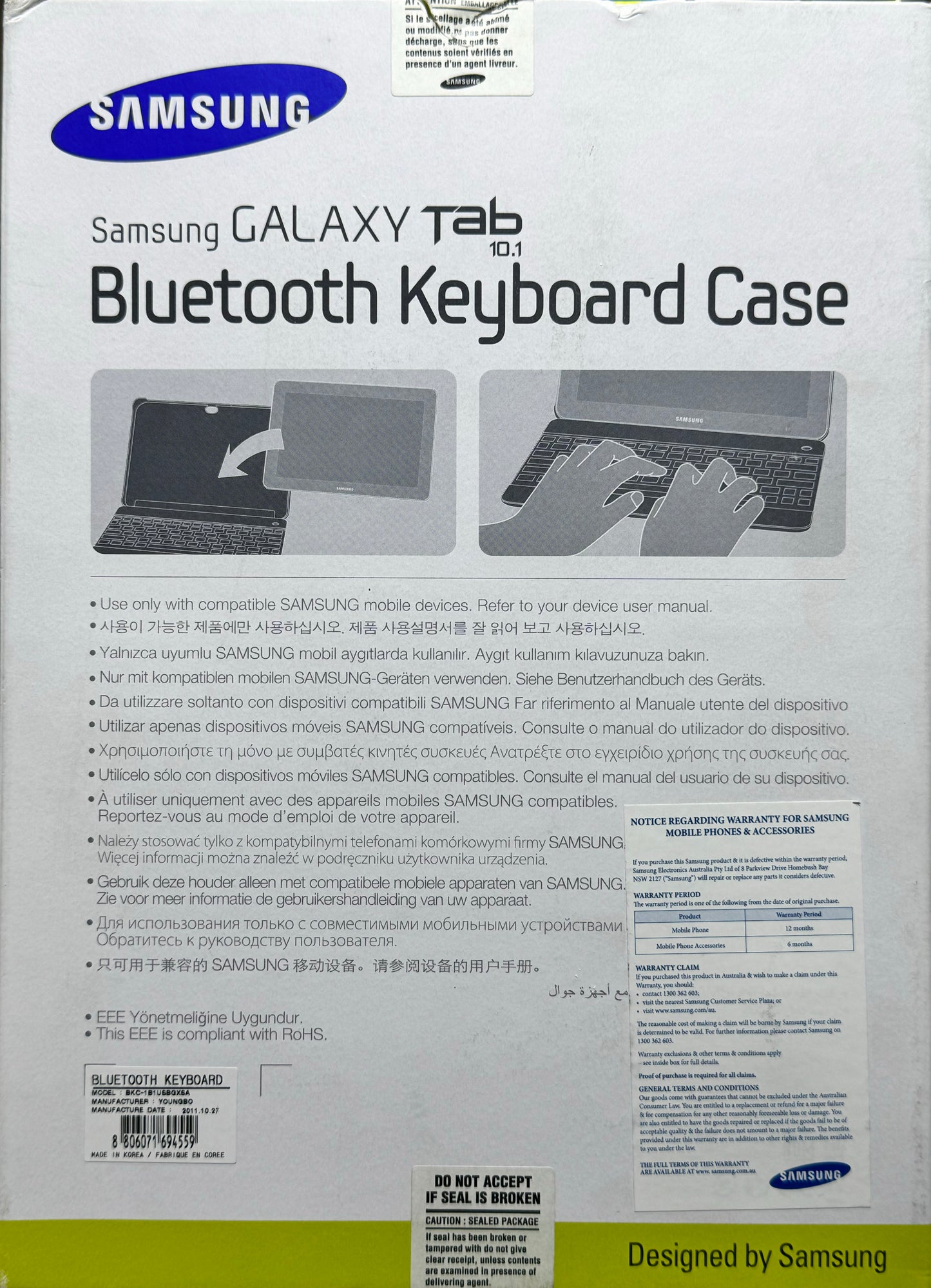 Samsung Galaxy Tab A (2016, 10.1) T580/T585 Keyboard Case Cover