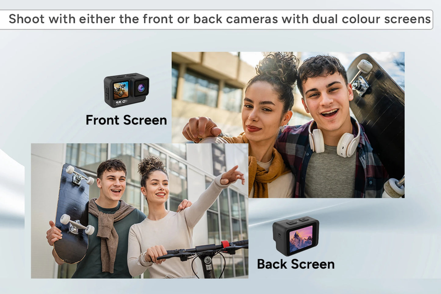 Kogan 4K Dual Touchscreen Waterproof Action Camera – As New