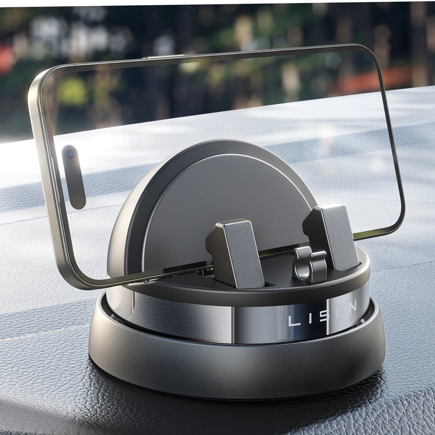 LISEN Phone Holder for Car Dashboard, 360° Rotatable Dash Mount - Universal Fit
