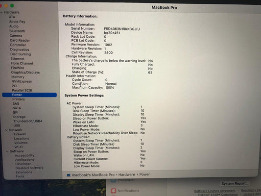 Apple MacBook Pro 13" 2020 M1 (8GB, 256GB, Space Grey)Pristine  condition)