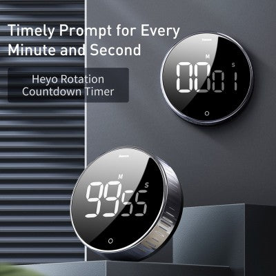 Baseus Heyo Rotation Countdown Timer – Black – Brand New