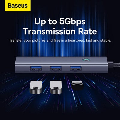 Baseus Flite Series 4-Port USB-A to USB 3.0 Hub Docking Station – New