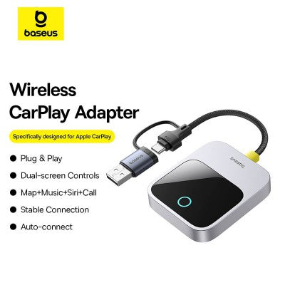 Baseus SafeJourney Series Wireless CarPlay Adapter – Space Grey – Brand New