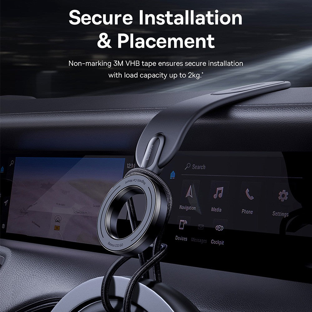 Baseus C02 Go Series Magnetic Car Phone Holder Mount-Cluster Black