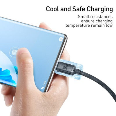 Baseus Crystal Shine Series Fast-Charging USB-A to USB-C Cable – 100 W, 2 m (Black)