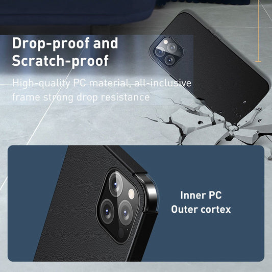 Baseus Fauxther Series Magnetic Phone Case for iPhone 14 Pro Max-Cluster Black