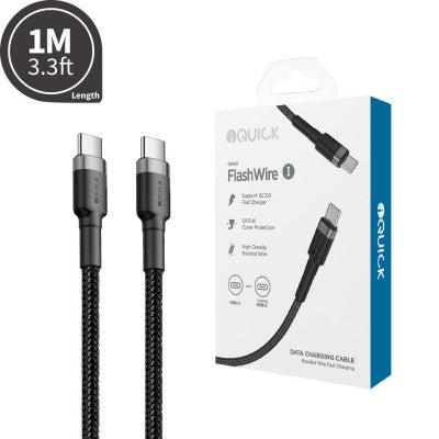 iQuick Braided USB-C to USB-C Fast Charging Cable 1M for iPhone 15 16 Series