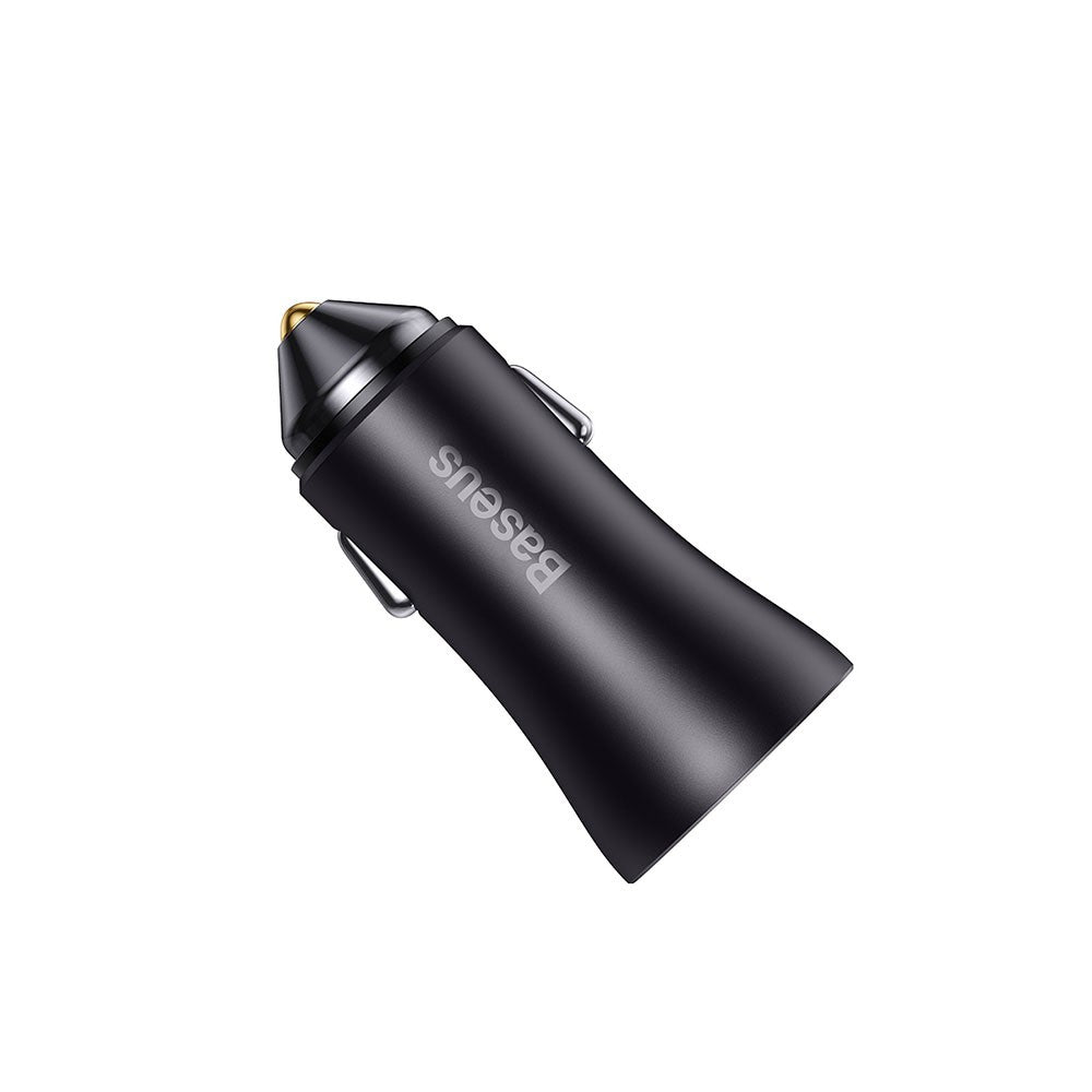Baseus Golden Contactor Max Dual Fast Charger Car Charger U+U 60W (Dark Gray)