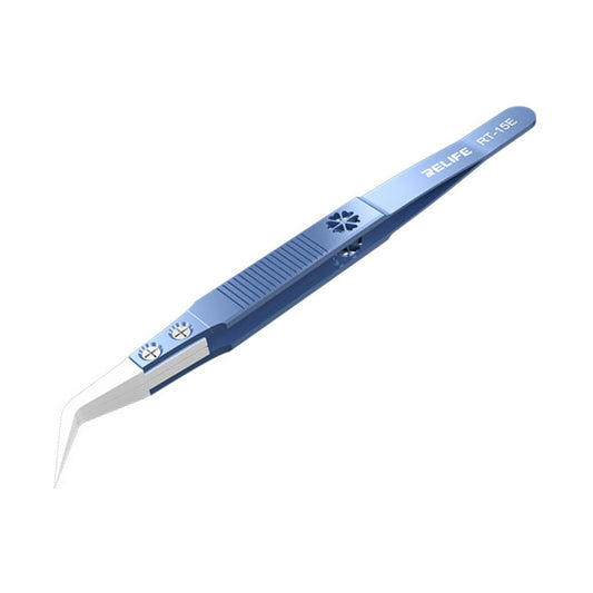 RELIFE RT-15E Precision Titanium Alloy Ceramic Bending Tweezer
