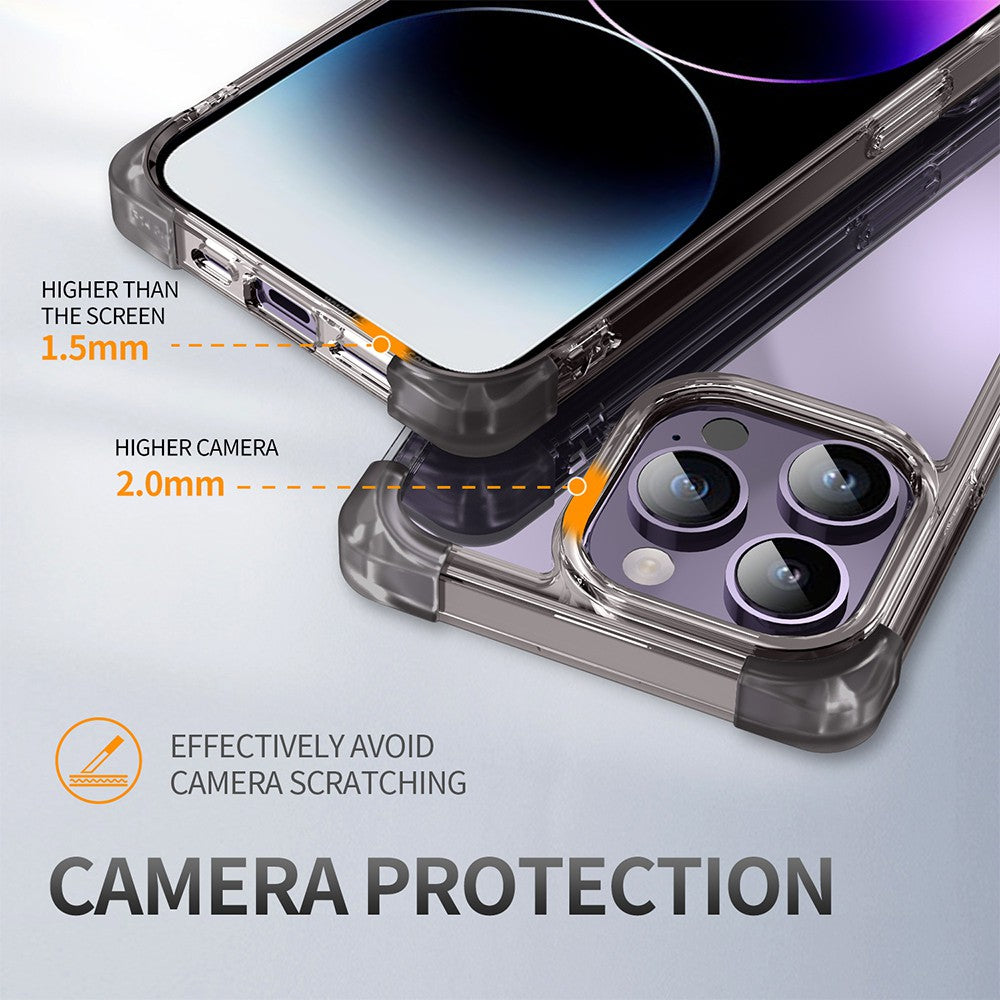 Anti-Shock Space Protective Clear Cover Case for iPhone 15 Pro Max ( Black )