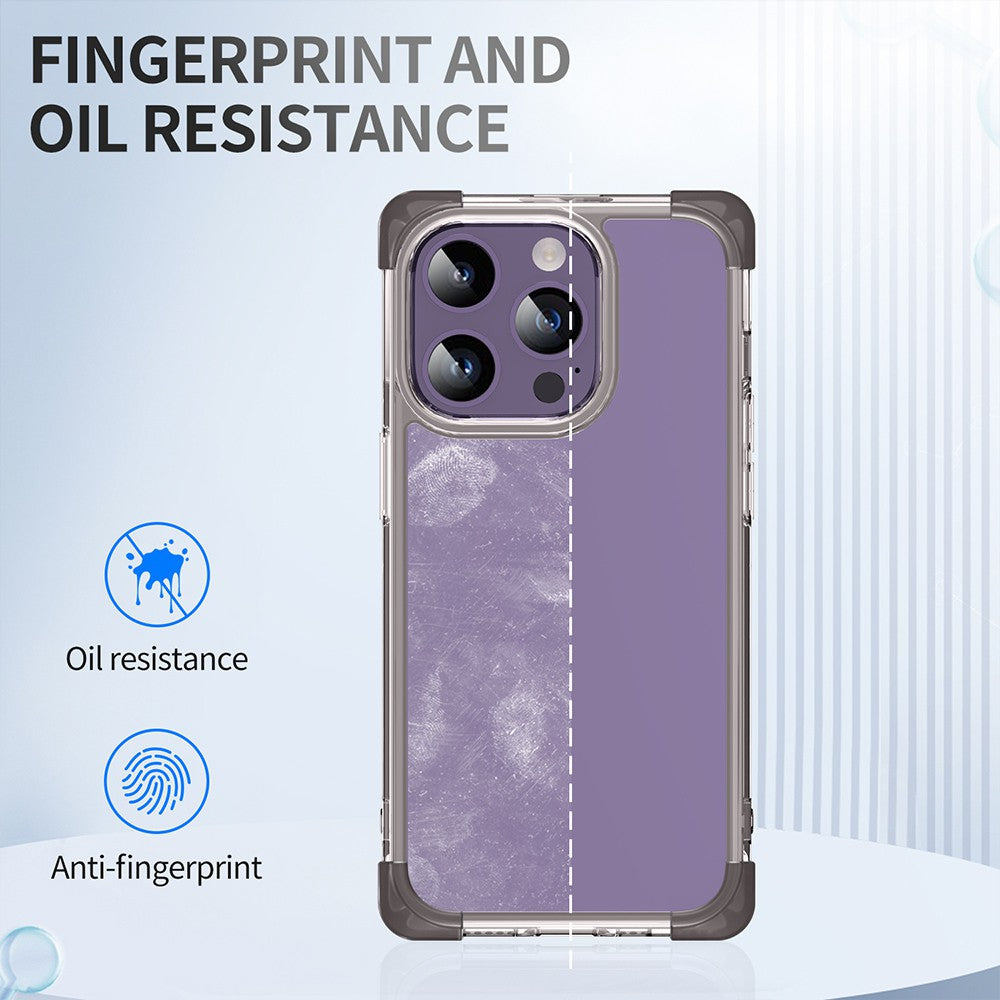 Anti-Shock Space Protective Clear Cover Case for iPhone 15 Pro Max ( Black )