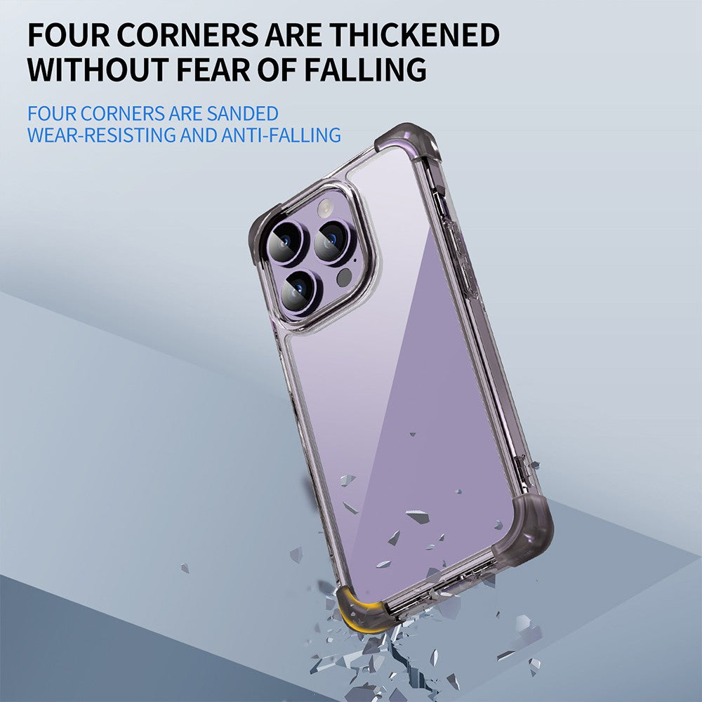 Anti-Shock Space Protective Clear Cover Case for iPhone 15 Pro Max ( Black )