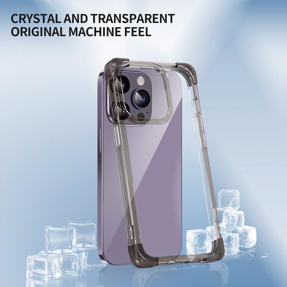 Anti-Shock Space Protective Clear Cover Case for iPhone 15 Pro Max ( Black )