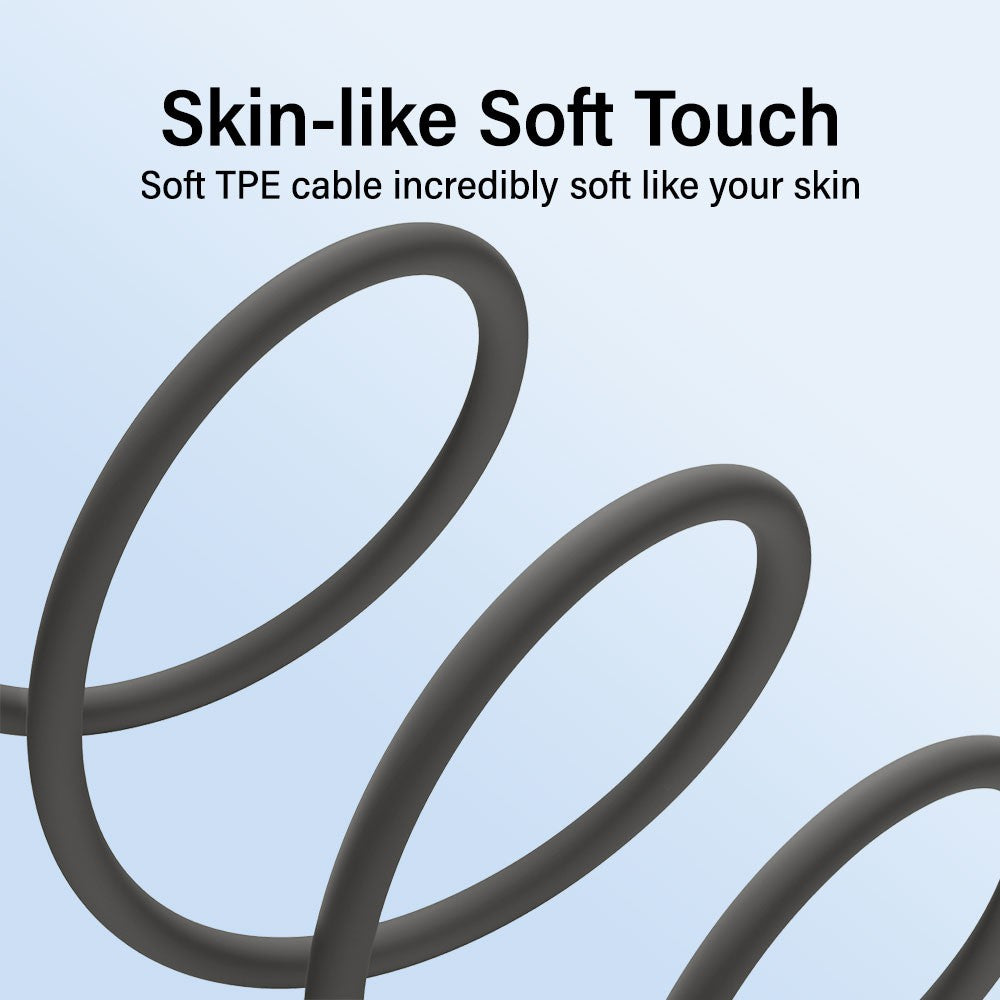 iQuick PowerWire 1 Series TPE Charging Date Cable Type-C to Type-C 2m Compatible for iPhone 15 Series (Black)