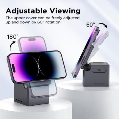 iQuick Cube T1 3-in-1 Foldable Wireless Charger Stand - New