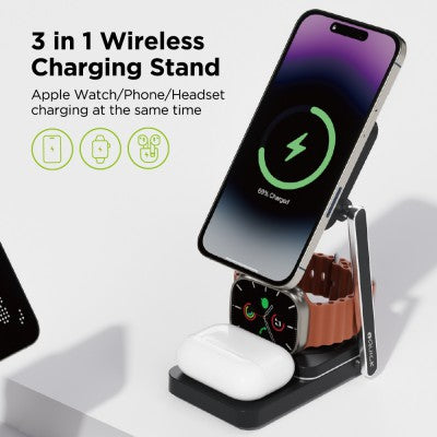 iQuick T5 3-in-1 Multi-Function Wireless Charger Stand - New