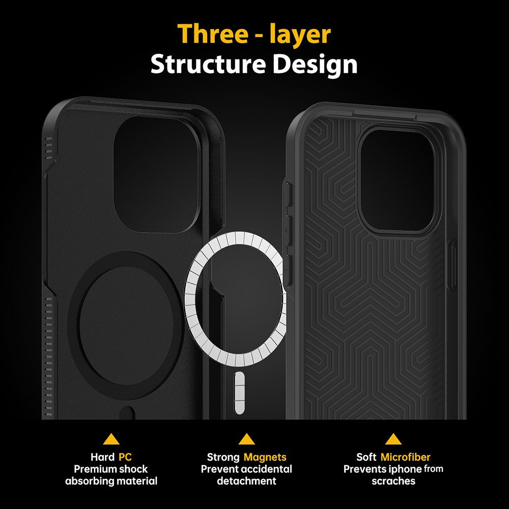 Redefine Minimalist Shockproof 2 in 1 Magsafe Cover Case for iPhone 15 Pro Max (Black)