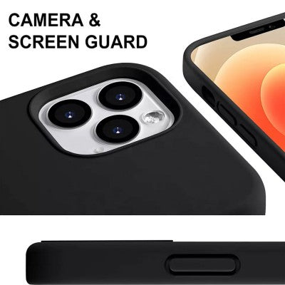 Liquid Silicone Case Cover for iPhone 15 (Black)