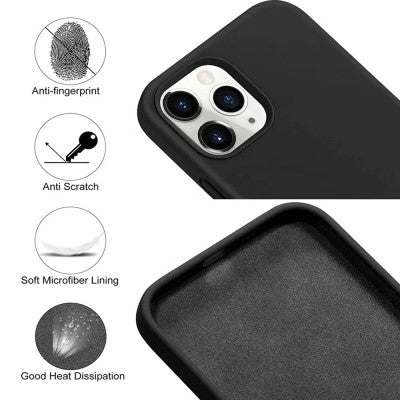 Liquid Silicone Case Cover for iPhone 15 (Black)