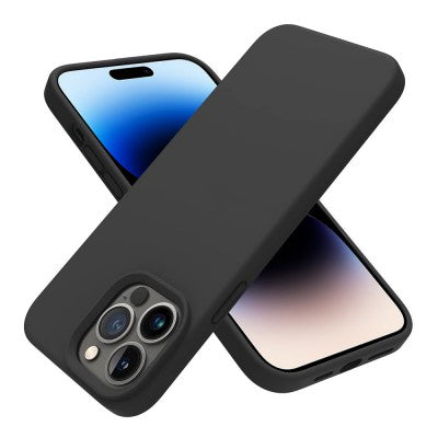 Liquid Silicone Case Cover for iPhone 15 (Black)