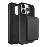Redefine Metal Camera Lens PU Leather Magnetic Case for iPhone 15 Pro Max Black - New