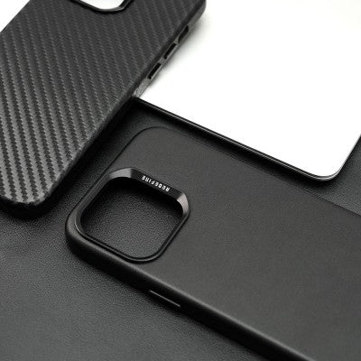 Redefine Metal Camera Lens PU Leather Magnetic Case for iPhone 15 Pro Max Black - New