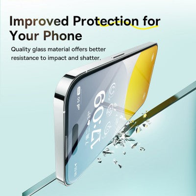 Tempered Glass Screen Protector for iPhone 15 Pro – 9H Hardness, Bubble-Free Installation