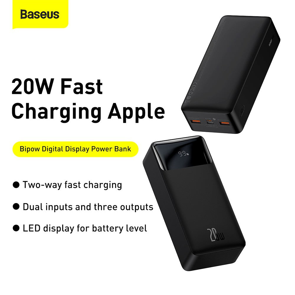 Baseus Bipow Digital Display Fast Charge Power Bank 30000mAh 20W PPBD050401