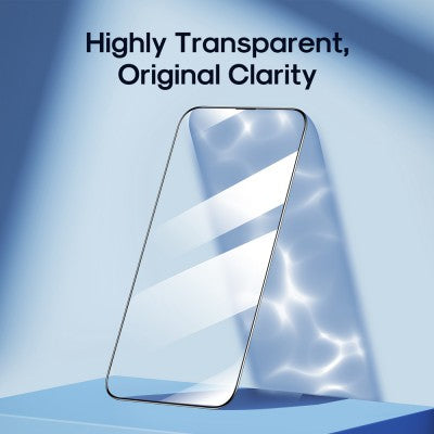 iPhone 15 Pro Max Kinglas 2.5D Full Coverage Silk Printing Black Edge Tempered Glass Screen Protector