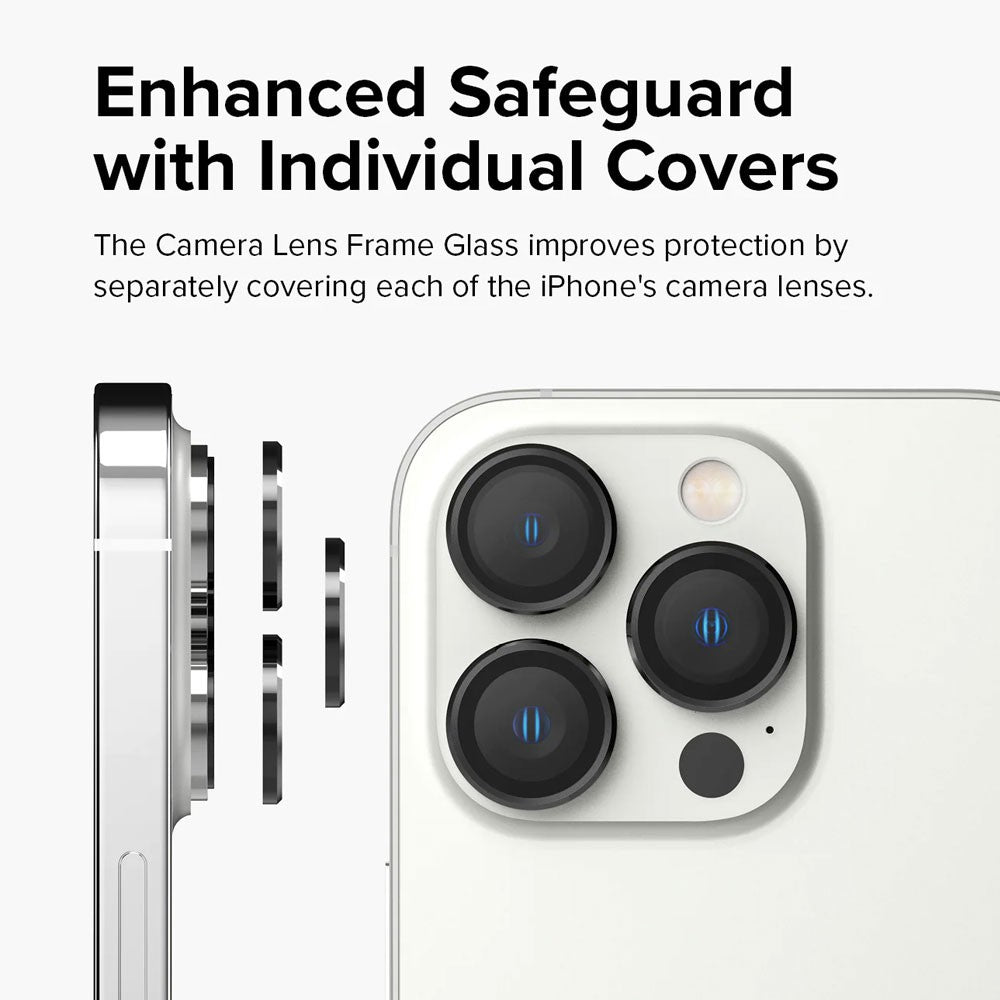Kinglas Camera Lens Protector for iPhone 15 Pro / 15 Pro Max (Set of 3) Black - New