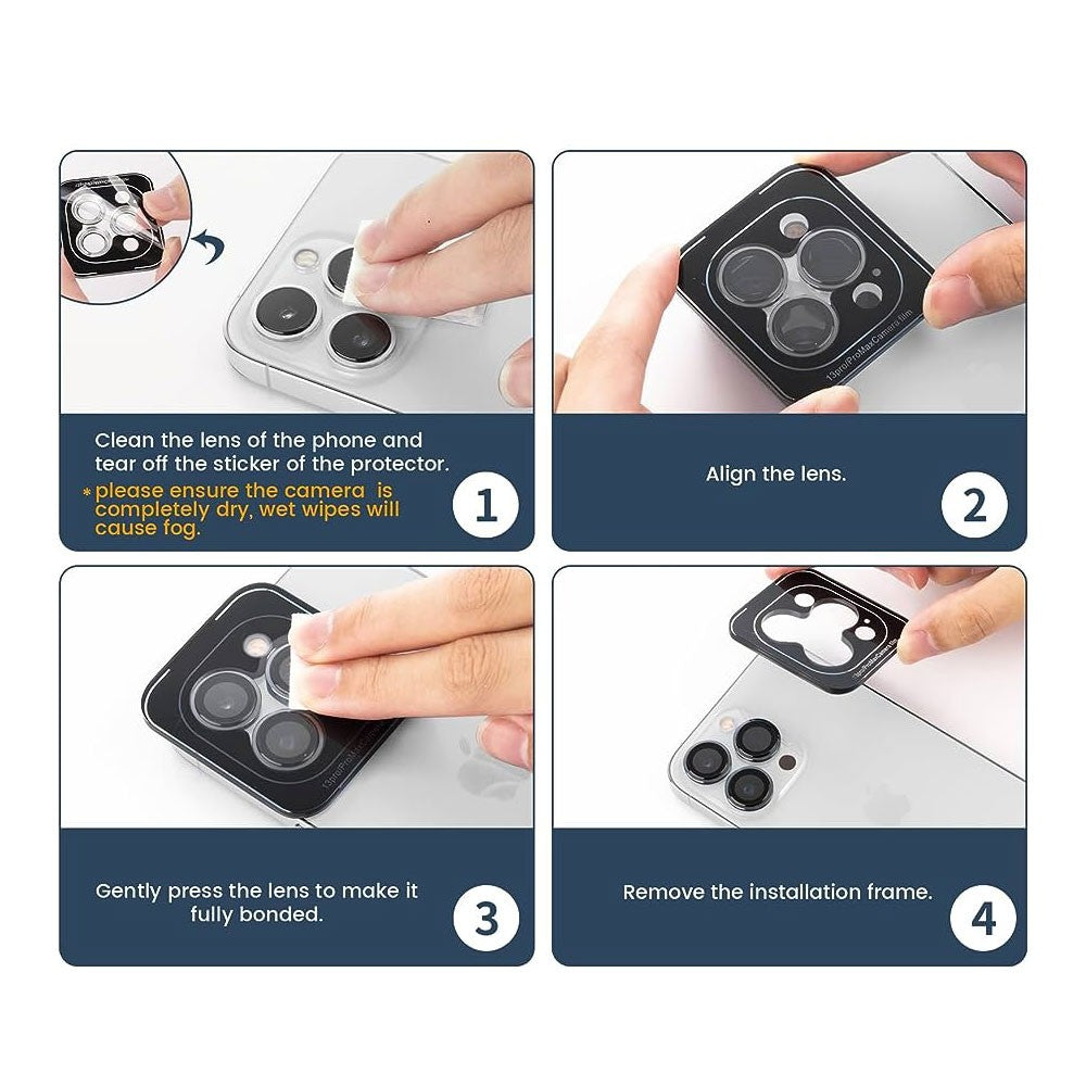 Kinglas Camera Lens Protector for iPhone 15 Pro / 15 Pro Max (Set of 3) Black - New