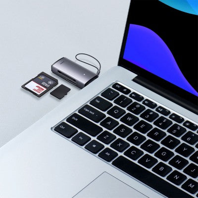 Baseus Lite Series Adapter SD/TF USB Card Reader (Dark Gray) – Brand New