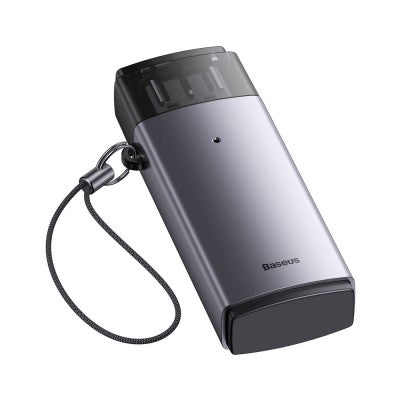 Baseus Lite Series Adapter SD/TF USB Card Reader (Dark Gray) – Brand New
