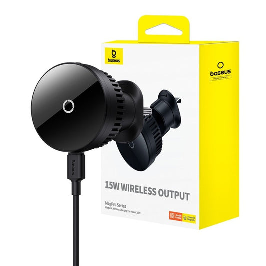 BASEUS MAGPRO SERIES MAGNETIC WIRELESS CHARGING CAR MOUNT 15W (AIR VENT VERSION)-COSMIC BLACK