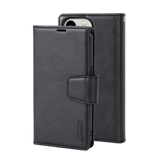Hanman 2 in 1 Detachable Magnetic Flip Leather Wallet Cover Case for iPhone 12 / 12 Pro (Black)