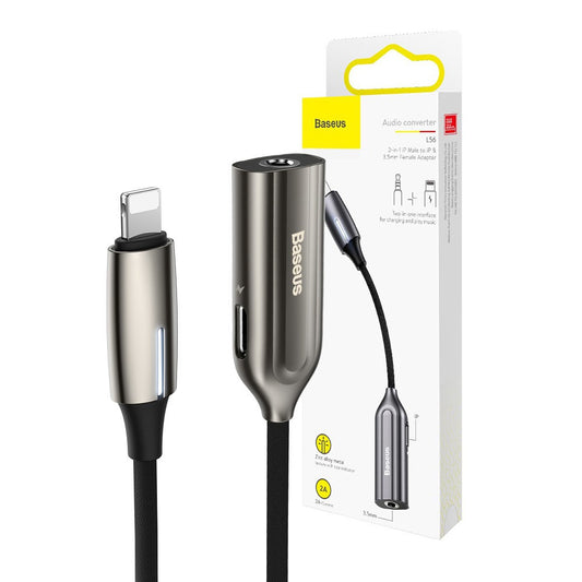 Baseus 2-in-1 iP Male to iP 3.5mm Female Adapter L56-Tarnish