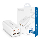 iQuick 100W 2*USB-A 2*USB-C 4-Port Wall Charger Power Strip White