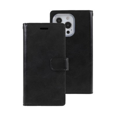 Mercury Mansoor Diary Cover Case for iPhone 15 Pro Max ( Black )