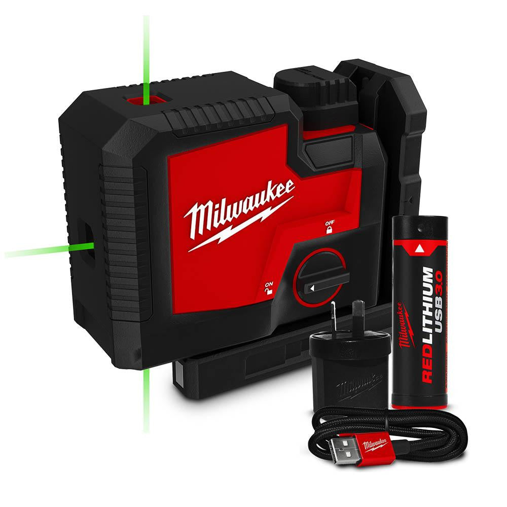 Milwaukee REDLITHIUM™ USB Rechargeable 3-Point Laser Kit - L43PL-301C