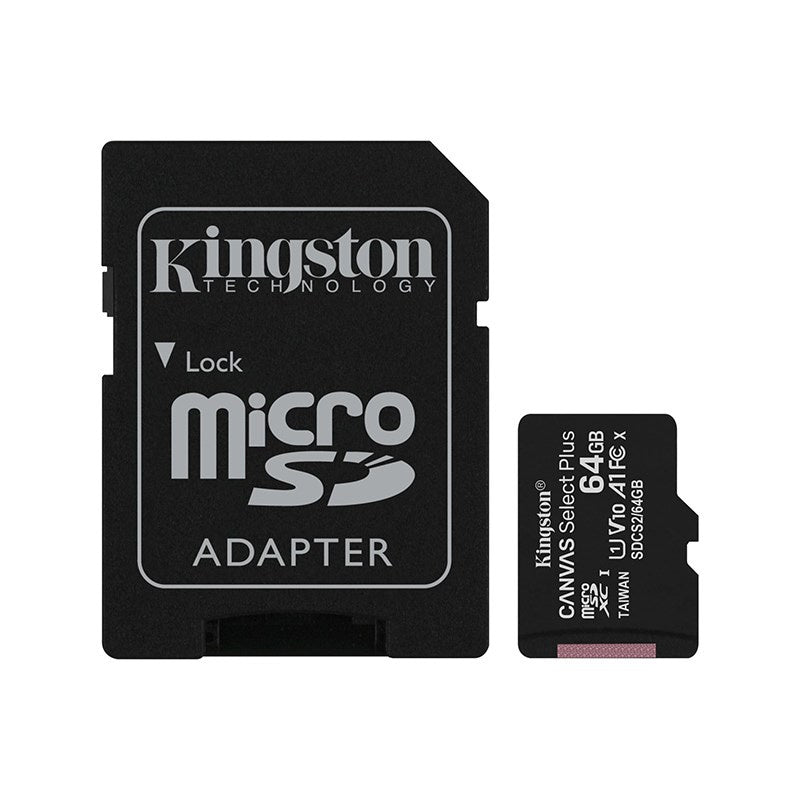 Kingston 64GB Canvas Select Plus Class 10 UHS-I microSD Memory Card - 100MB/s