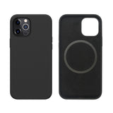 Liquid Silicone Case Cover with Magnetic Ring for iPhone 13 Magsafe (High-Quality Liquid Silicone) - Black