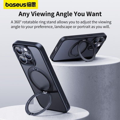 Baseus CyberLoop Series Magnetic Phone Case for iPhone 15 Pro Max - Frosted Black