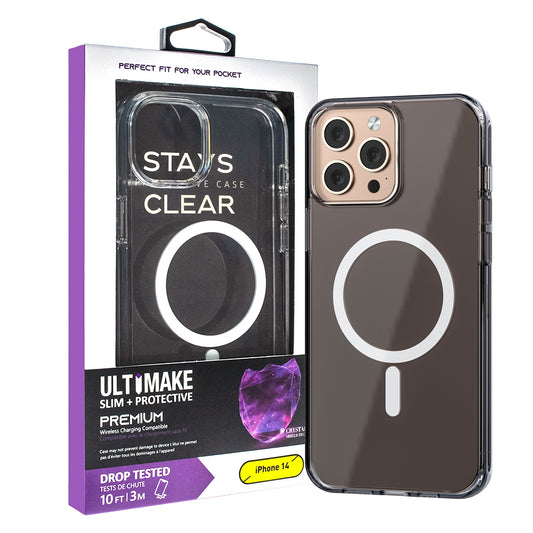 iPhone 13 / 14 Ultimate Shockproof Transparent MagSafe Case Cover — Clear Black
